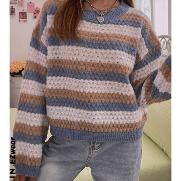 Women's Drop Shoulder Loose Fit Sweaters Set of 3 Size Small - Picture 3 of 16